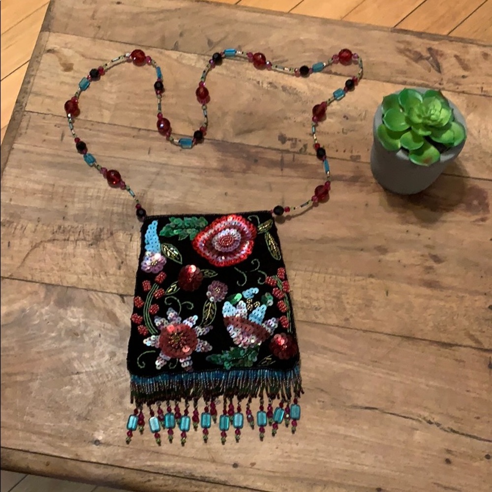 Todd Anthony of NY Black Sequin & Embroiled Purse